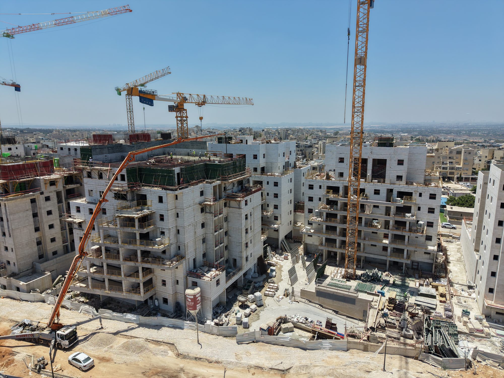 Elad — drone photo facing west, July 2026