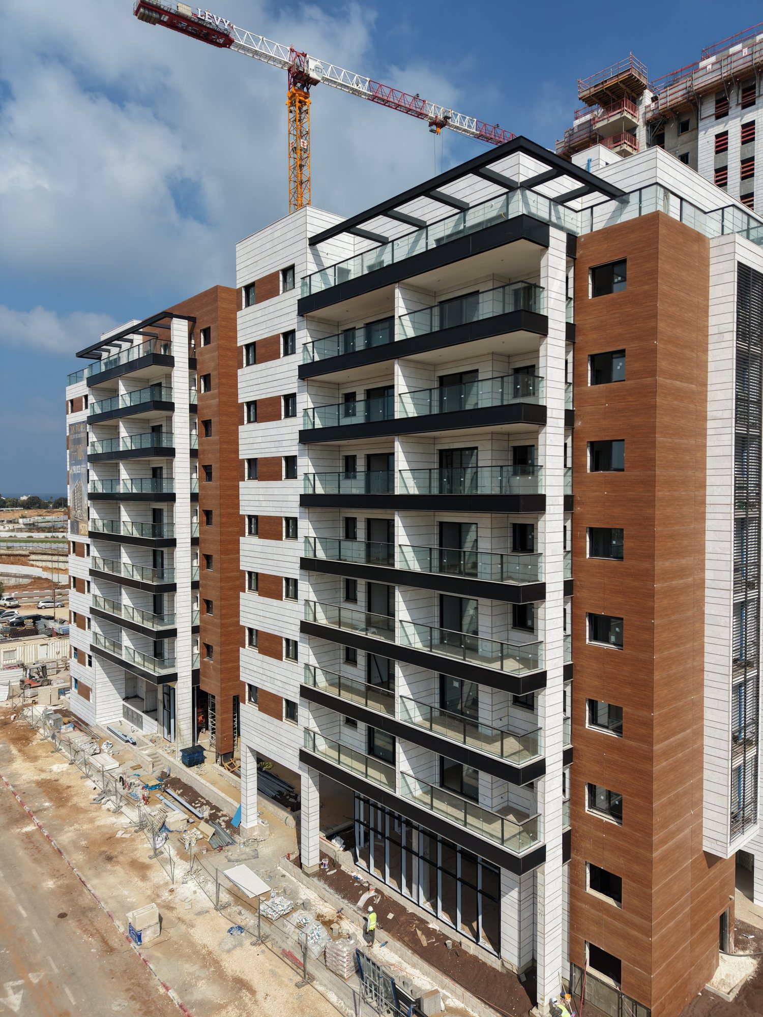 Netanya — drone photo, overall view of the building, August 2026