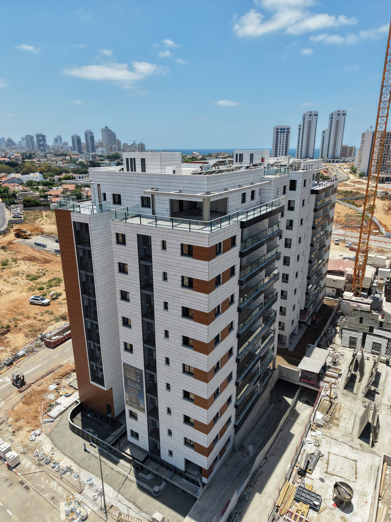 Netanya — drone photo, corner view, July 2026
