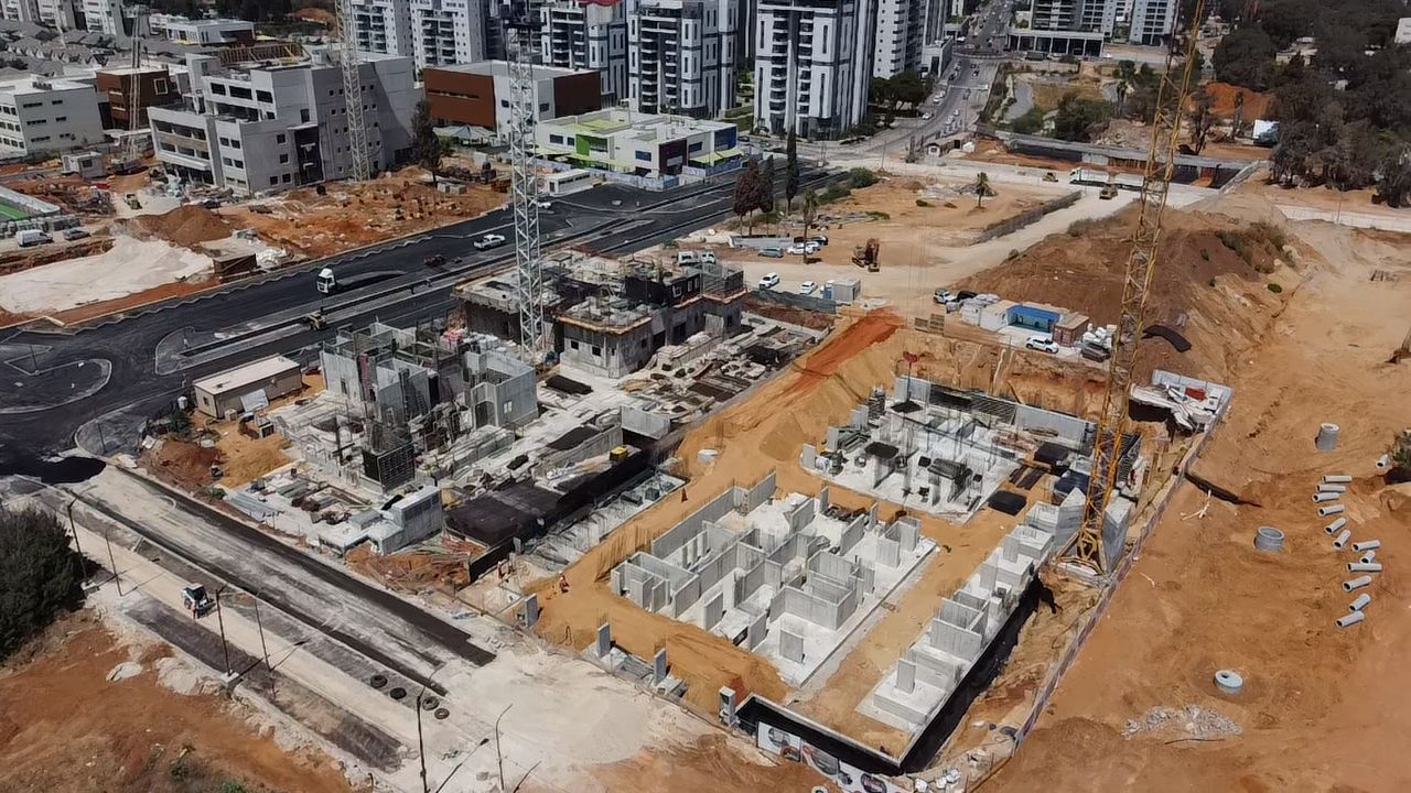 ראשון לציון - צילום רחפן התקדמות בנייה