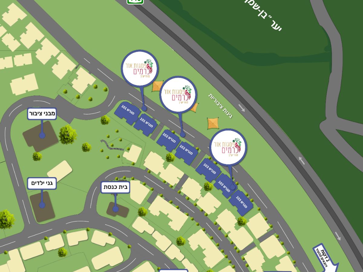 מפת שכונת כרמים מזרח
