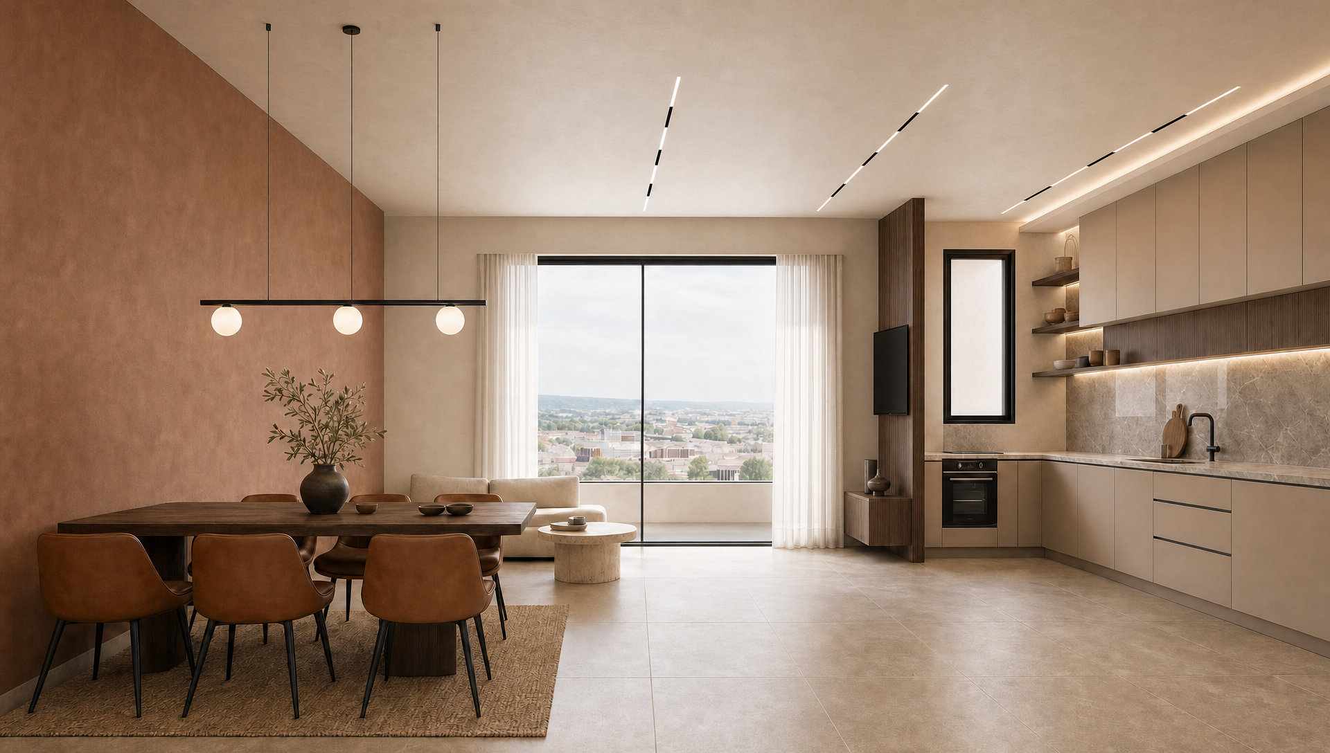 Pisgot-Or Netanya — interior rendering, 5-room apartment
