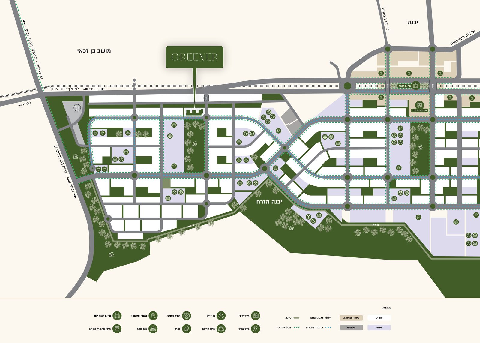 GREENER Yavne East - neighborhood map and project location
